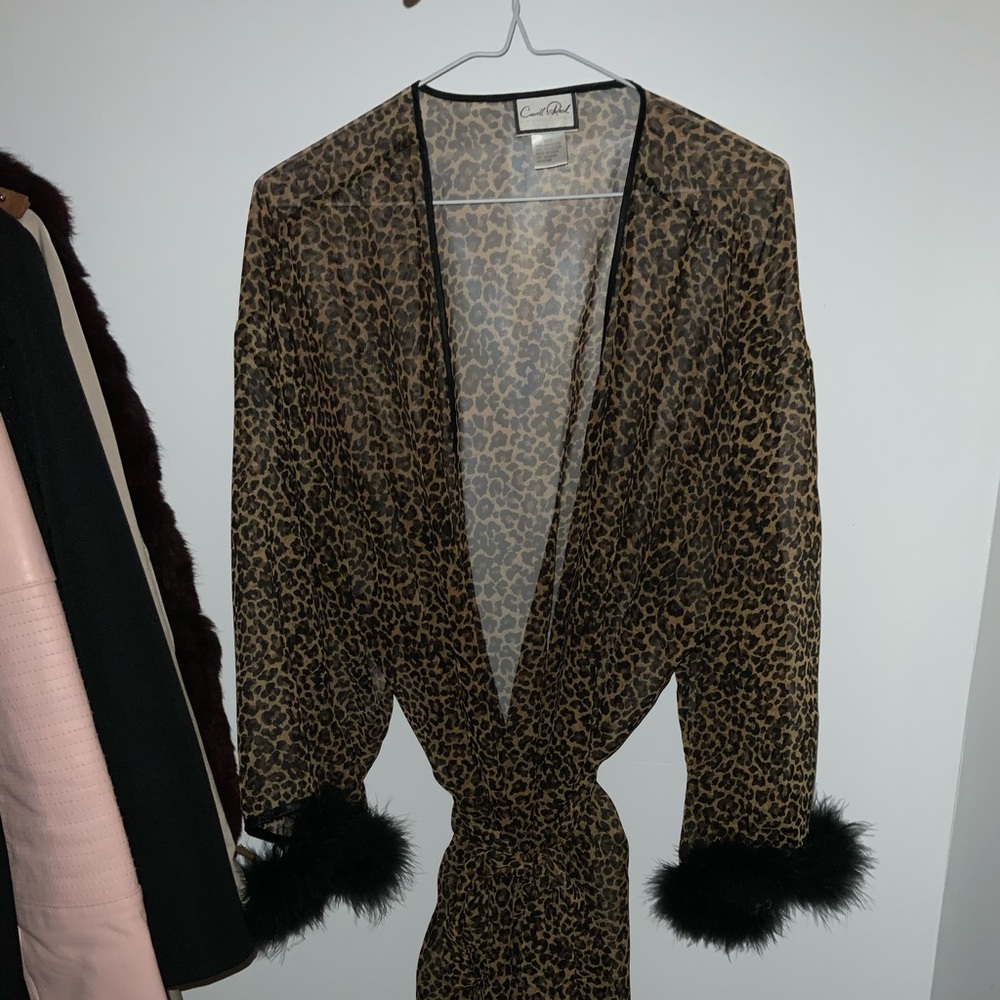 See through leopard robe